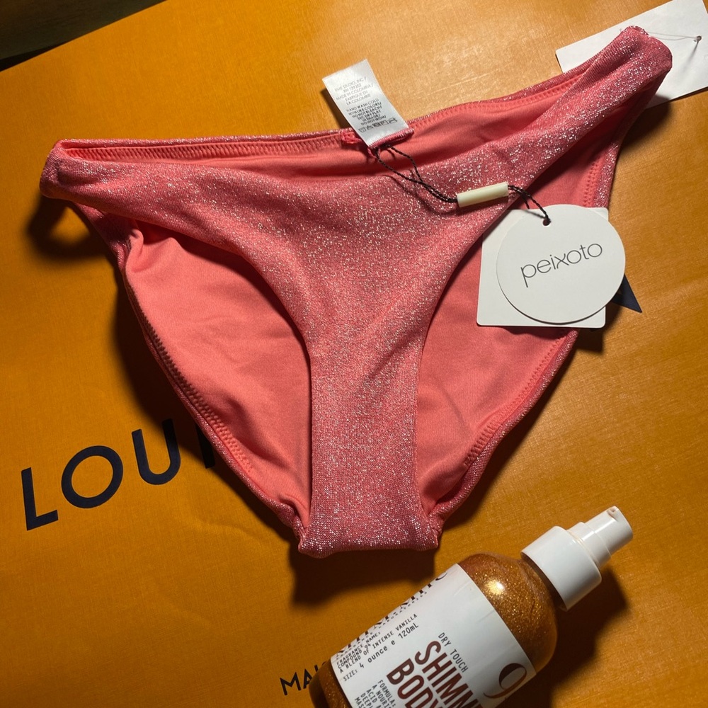 Peixoto Shimmery Coral Bikini Bottom